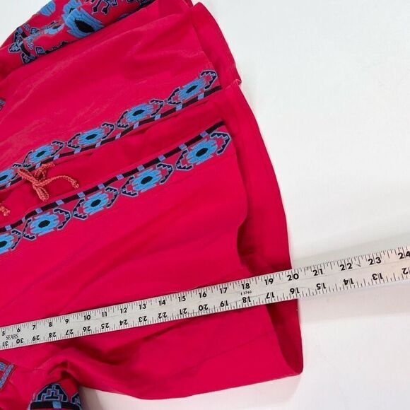 R. Vivimos Tie Front  Jacket Womens Medium Red Swingy Embroidered Aztec Bolero - Picture 5 of 9